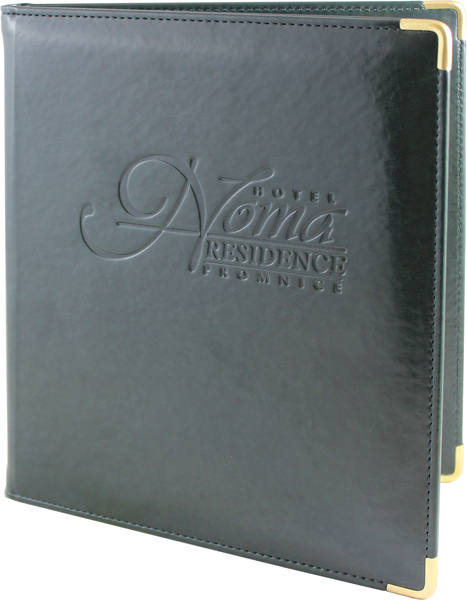 Menu card No. 343 - model PRESTIGE with golden decorative metal corners