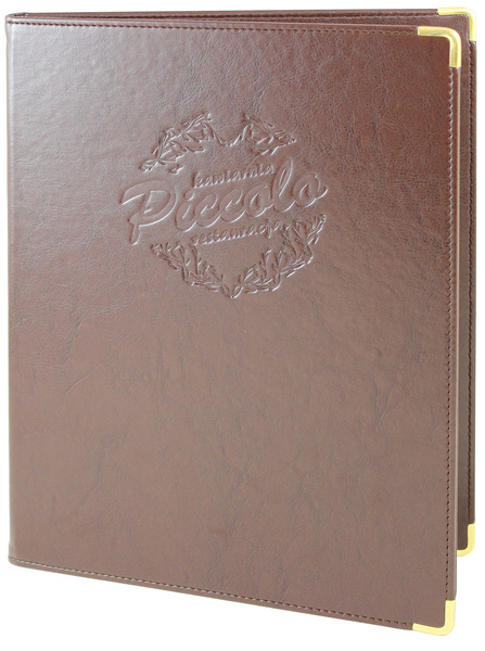 Menu card No. 352 - model PRESTIGE with golden decorative metal corners