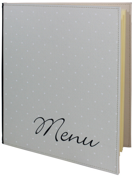 Menükarte Nr. 369– Menükarten Modern aus bedrucktem Stoff