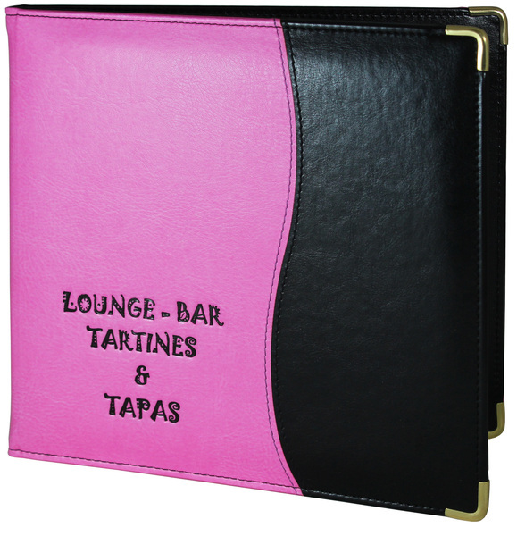 Menu card No. 373 - ombination of 2 colours of eco leather and black inscription