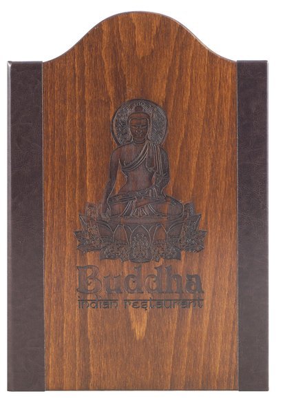 Menu card 060 - wooden with high arch