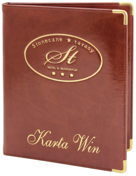 Menu card No. 381 - menu Prestige made of eco leather with gilded logo