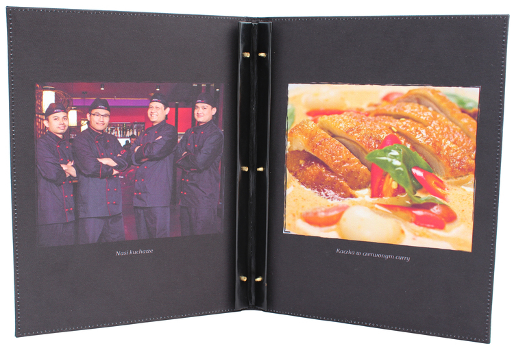 Menu card No. 391 - menu card inside also made of fabric printed