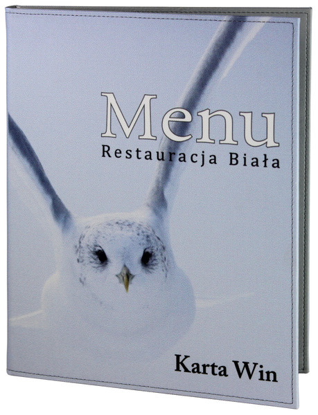 Menükarte Nr. 413– Menükarten Modern aus bedrucktem Stoff