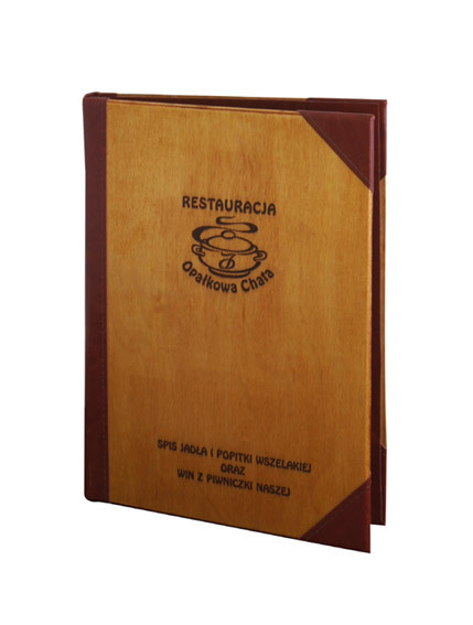 karty menu z drewna