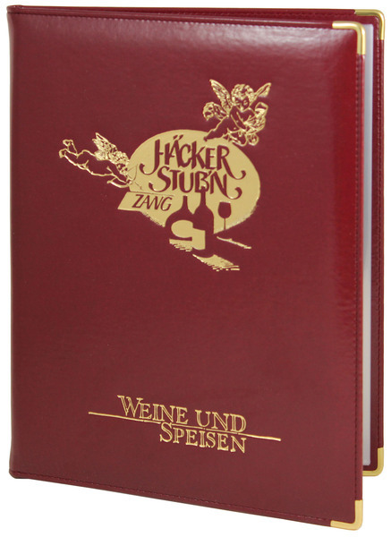 Menu card No. 451 - model PRESTIGE with golden decorative metal corners